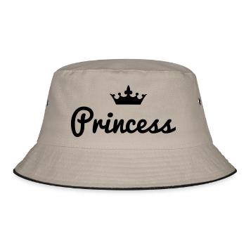 Princess Crown - Bucket Hat - Khaki/Schwarz - Vorne