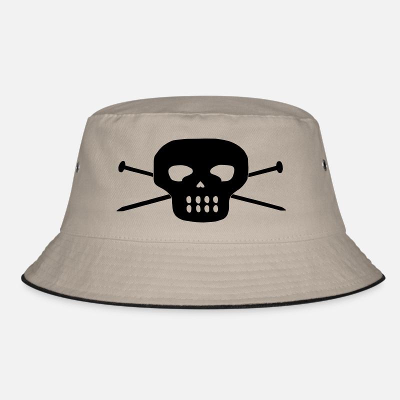 Knit Skull Bucket Hat