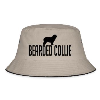 BEARDED COLLIE dog - Bucket Hat - khaki/black - Front