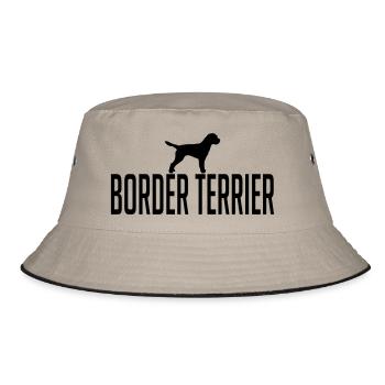 BORDER TERRIER Hunderasse - Bucket Hat - Khaki/Schwarz - Vorne