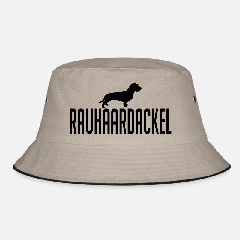 RAUHAARDACKEL Hunderasse - Bucket Hat - Khaki/Schwarz