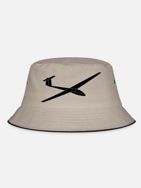 Segelflugzeug Bölkow Phöbus C - Bucket Hat - Khaki/Schwarz - Vorne