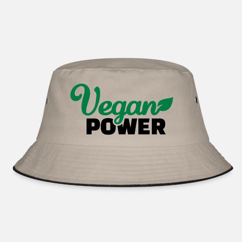 Vegan - Bucket Hat - Khaki/Schwarz