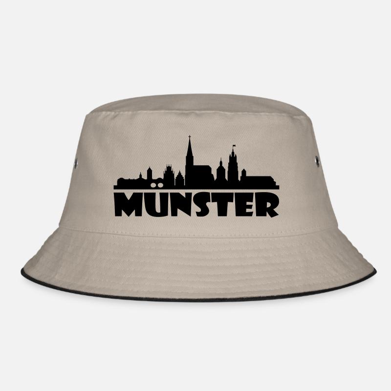 Skyline Münster - Bucket Hat - Khaki/Schwarz