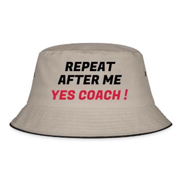 Coach / Coaching / Trainer / Sport - Bucket Hat - Khaki/Schwarz - Vorne