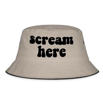 schrei hier - Bucket Hat - Khaki/Schwarz - Vorne