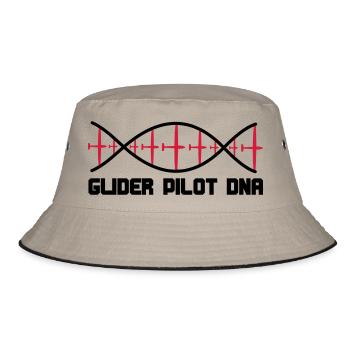 dna segelflieger text - Bucket Hat - Khaki/Schwarz - Vorne