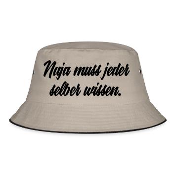Muss jeder selber wissen - Bucket Hat - Khaki/Schwarz - Vorne