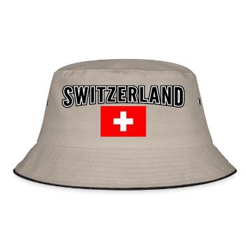 Schweiz - Bucket Hat - Khaki/Schwarz - Vorne