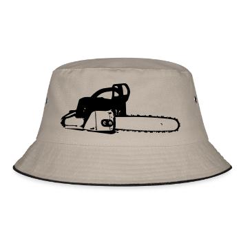Kettensäge - Bucket Hat - Khaki/Schwarz - Vorne