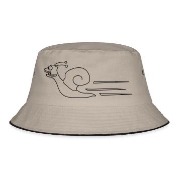 Fast Snail - Bucket Hat - khaki/black - Front