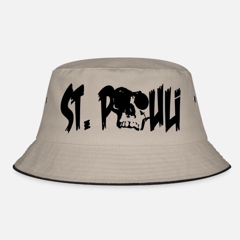 st pauli schädel - Bucket Hat - Khaki/Schwarz