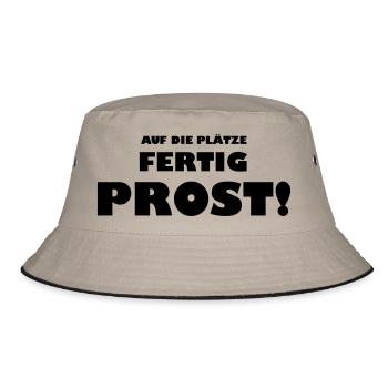 Prost auf den Sport - Bucket Hat - Khaki/Schwarz - Vorne