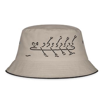 rudern achter - Bucket Hat - Khaki/Schwarz - Vorne