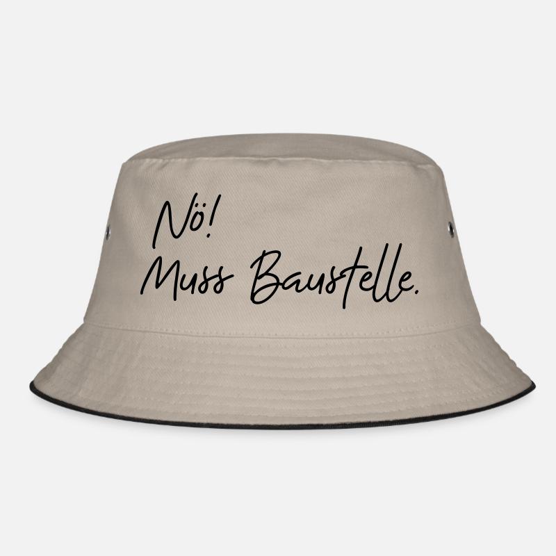 nö muss baustelle - Bucket Hat - Khaki/Schwarz