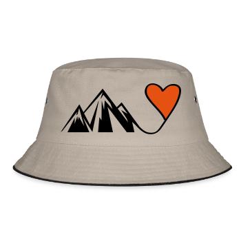 mountain heart - Bucket Hat - Khaki/Schwarz - Vorne