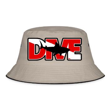 DIVE CHARACTERISTICS SHARK - Bucket Hat - khaki/black - Front