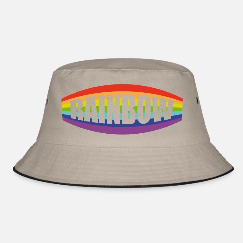 Rainbow lettering Pochette Bucket Hat