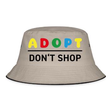 Farben Froh - Adopt Don't Shop - Bucket Hat - Khaki/Schwarz - Vorne