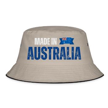 Made in Australia, Australian pride - Bucket Hat - khaki/black - Front