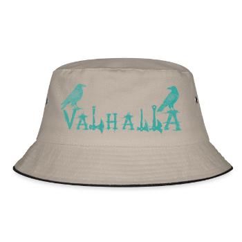 Valhalla Runic Ravens Style Shirt - Bucket Hat - khaki/black - Front