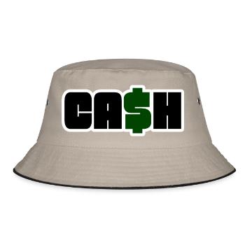 Green Cash Dollar – Tippfehler - Bucket Hat - Khaki/Schwarz - Vorne