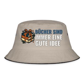 Bücher sind immer eine gute Idee. - Bucket Hat - Khaki/Schwarz - Vorne