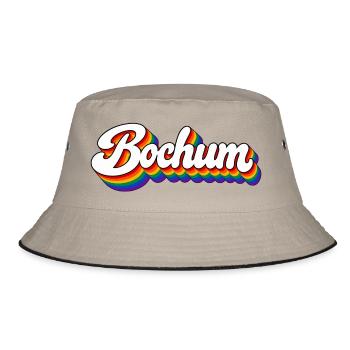 Bochum - Regenbogen - Ruhrpott - Deutschland - Bucket Hat - Khaki/Schwarz - Vorne