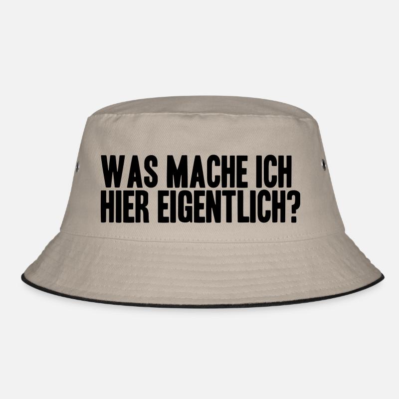 WAS MACHE ICH HIER EIGENTLICH? - Bucket Hat - Khaki/Schwarz