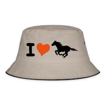 i J'aime l'amour coeur cheval chevaux poney coeur - Bob - kaki/noir - Devant