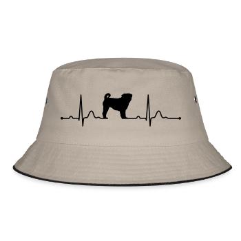 MOPS - PUG heartbeat heartbeat - Bucket Hat - khaki/black - Front