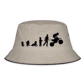 Entwicklung der Menschenrechte Motocross-Sport- - Bucket Hat - Khaki/Schwarz - Vorne