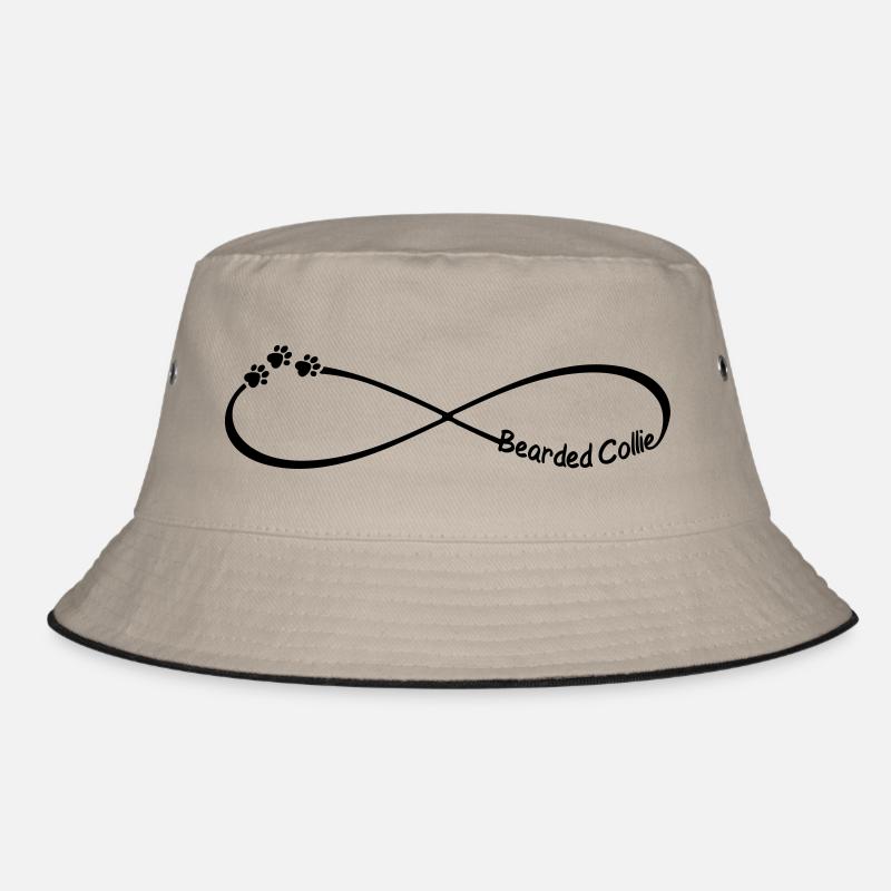 bearded collie Infinity Unendlichkeitssymbol Hunde - Bucket Hat - Khaki/Schwarz