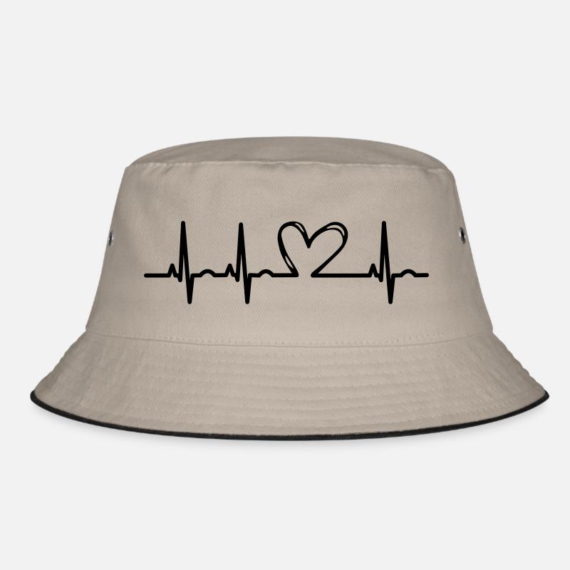 idée cadeau ECG battement de coeur - Bob - kaki/noir