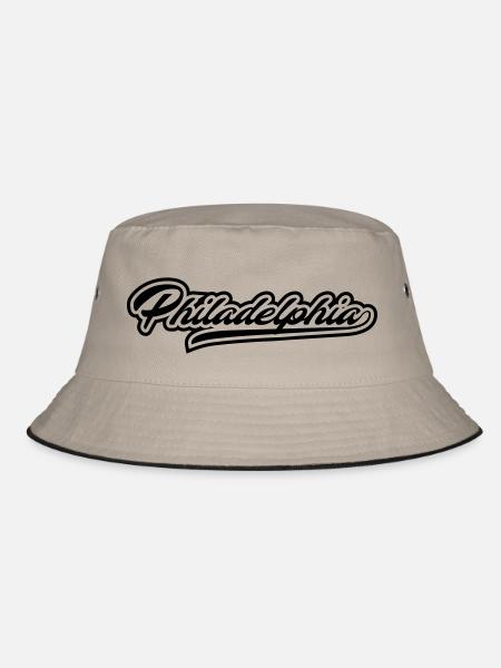 Philadelphia City T Shirt Umriss - Bucket Hat - Khaki/Schwarz