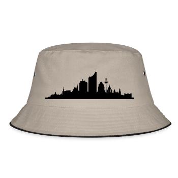 Skyline Leipzig central - Bucket Hat - khaki/black - Front