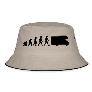 Evolution Wohnmobil Wohnwagen Campingwagen Camper - Bucket Hat - Khaki/Schwarz - Vorne