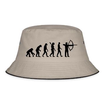 Evolution Bogenschießen - Bucket Hat - Khaki/Schwarz - Vorne