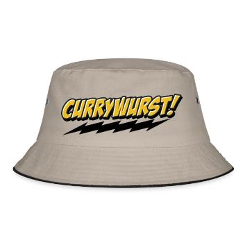 Currywurst Graffito - Bucket Hat - Khaki/Schwarz - Vorne