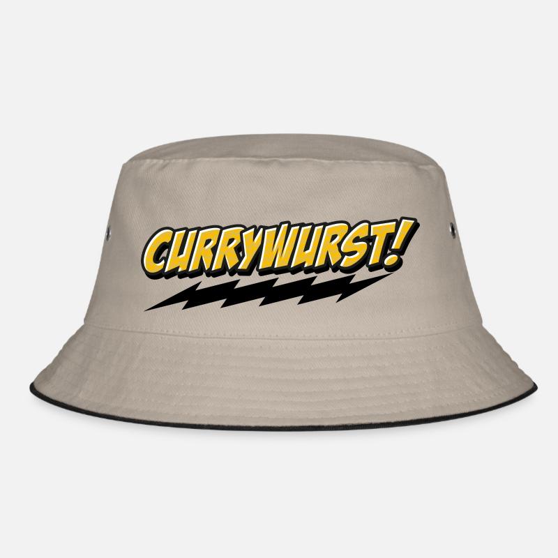 Currywurst Graffito - Bucket Hat - Khaki/Schwarz