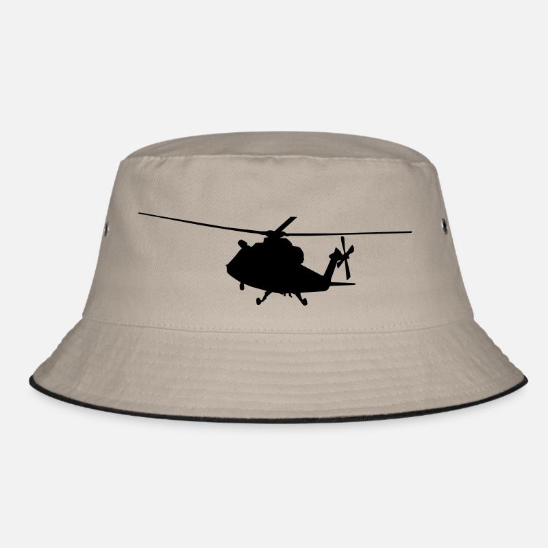 helikopter silhouette Bucket Hat