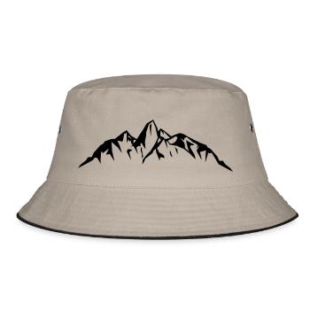 mountains - Bucket Hat - Khaki/Schwarz - Vorne