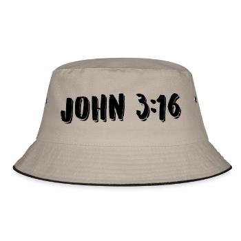 John 3:16 - Bucket Hat - khaki/black - Front