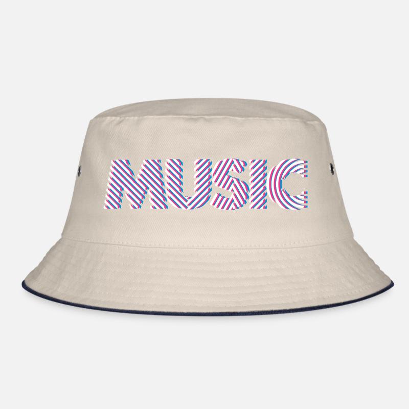 Music 3D – Moderne Typografie Retro Electro Design Bucket Hat