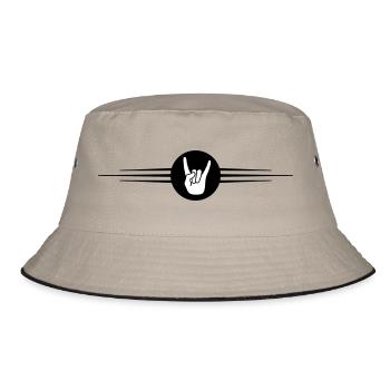 Party Hand Icon Line - Bucket Hat - khaki/black - Front