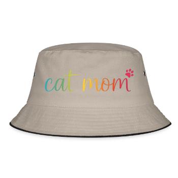 Cat Mom Regenbogen - Süßes Katzen Mama Design - Bob - kaki/noir - Devant