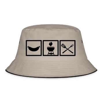 Grill - Bucket Hat - Khaki/Schwarz - Vorne
