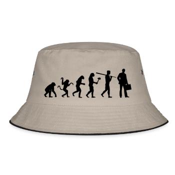 BUSINESS EVOLUTION! - Bucket Hat - Khaki/Schwarz - Vorne