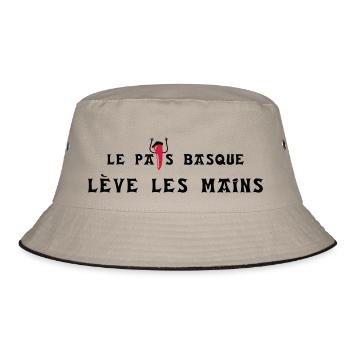 Le pays basque lève les mains - horizontal - Bob - kaki/noir - Devant