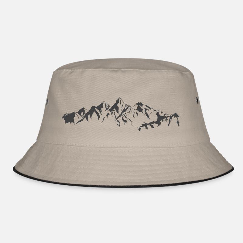 Die Berge - Bucket Hat - Khaki/Schwarz
